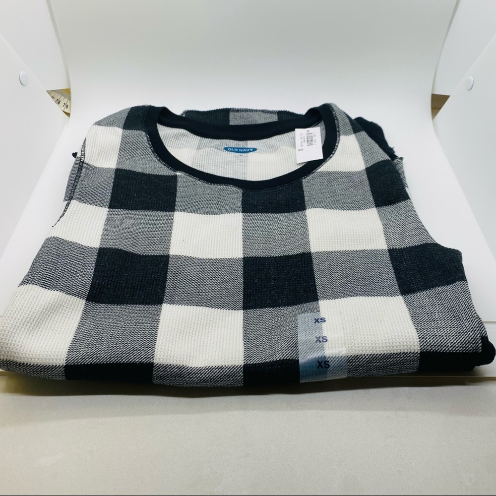 NWT Old Navy Waffle Shirt Black & White Size XSmall - Picture 6 of 11